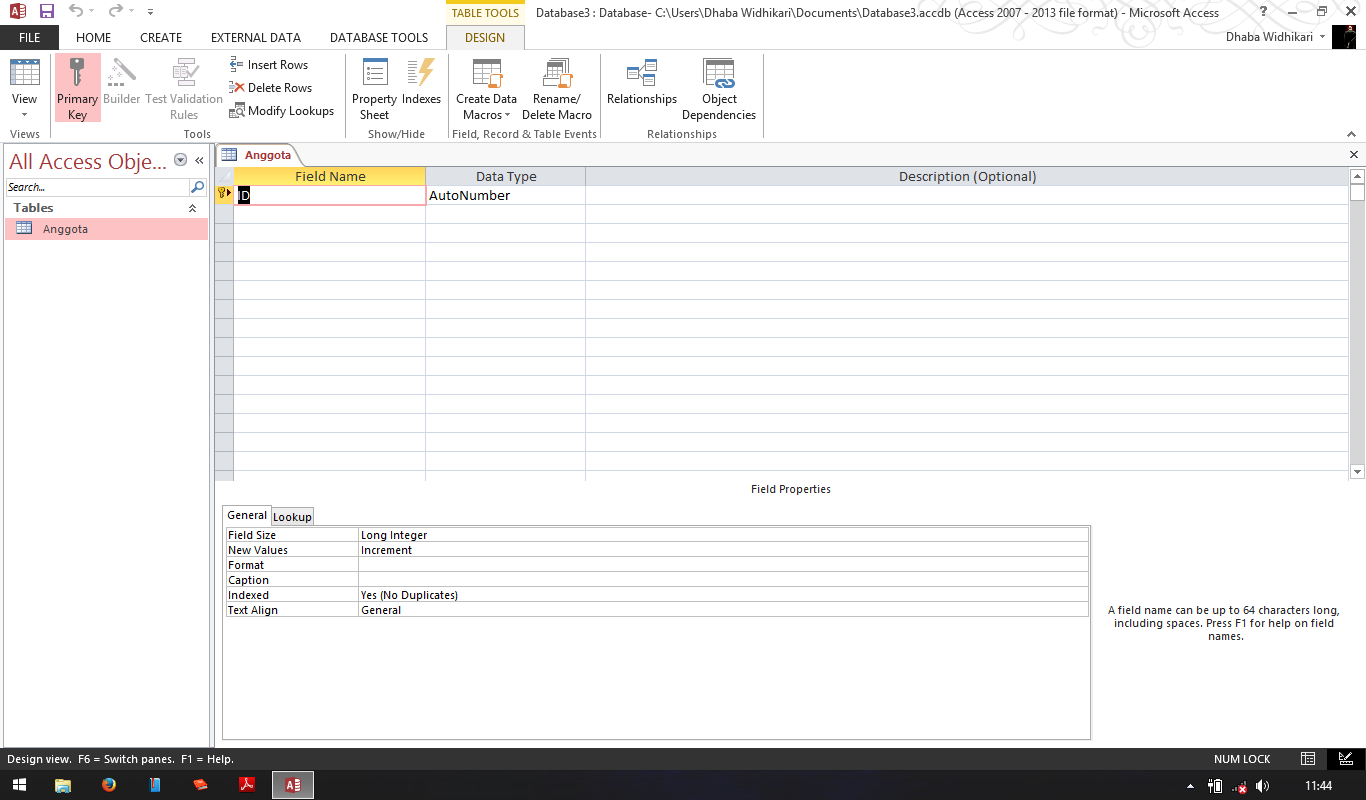 Index txt. Create Table access. Microsoft access 2013. MS access data Types. ACCDB viewer.
